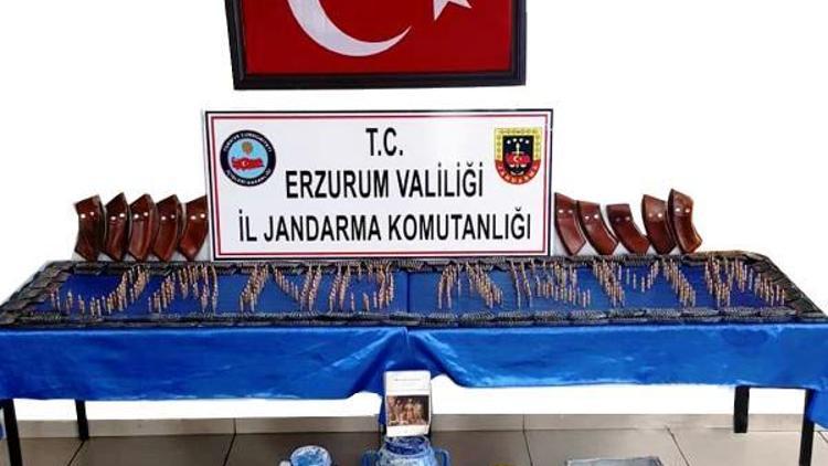 Erzurumda PKKlı teröristlere ait mühimmat ele geçirildi