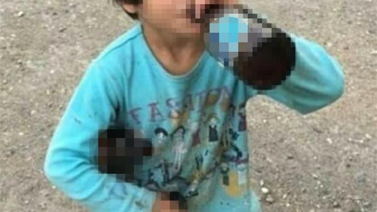 İçki şişesiyle fotoğrafı paylaşılan çocuk, kardeşleri ve annesi koruma altına alındı