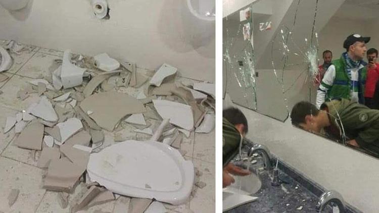 Rizespor taraftarı Medical Park Stadına zarar verdi
