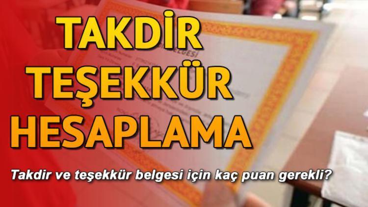 Takdir teşekkür hesaplama işlemi nasıl yapılır