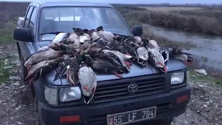 Kuş cennetinde ördek katliamı... Kar maskesi takmışlar