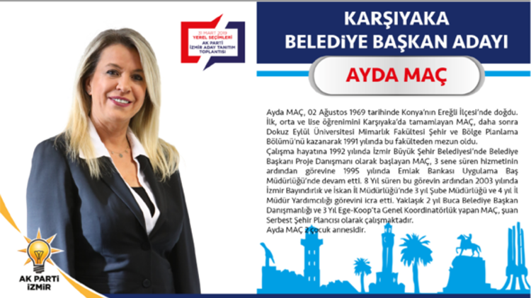 AK Parti Karşıyaka Belediye Başkan Adayı Ayda Maç kimdir