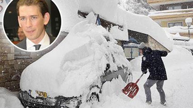 Avusturya Başbakanı karda mahsur kaldı