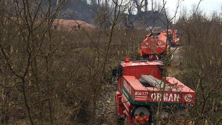 Sakaryada doğal gaz hattında patlama sonrası yangın