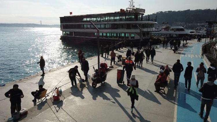 Güneşi gören İstanbullular sahile akın etti