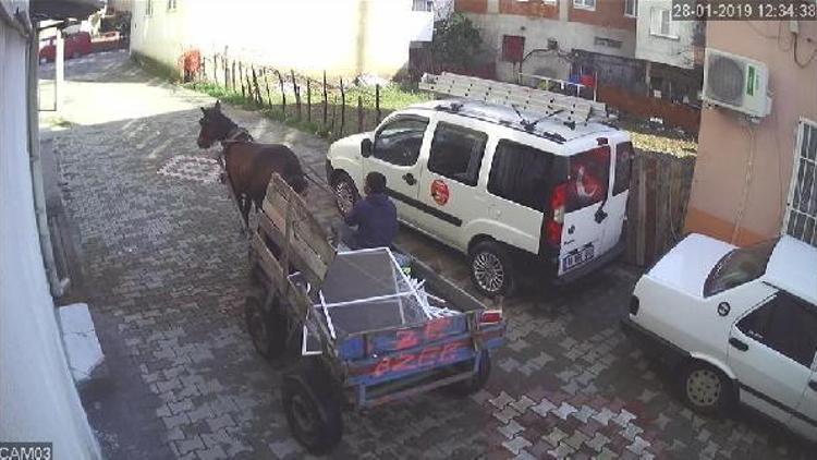 At arabalı hırsızlık şüphelisi çocuklar kamerada