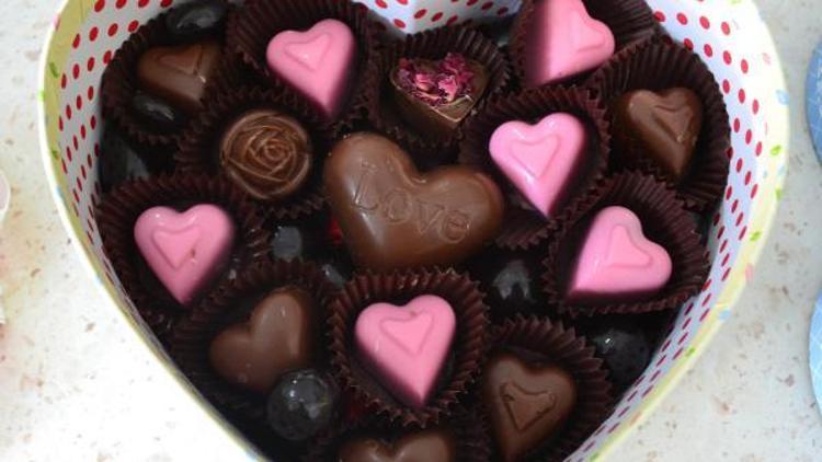 Sevgililer Günü için kalpli çikolata