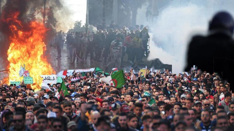 Cezayirdeki gösterilerde izdiham