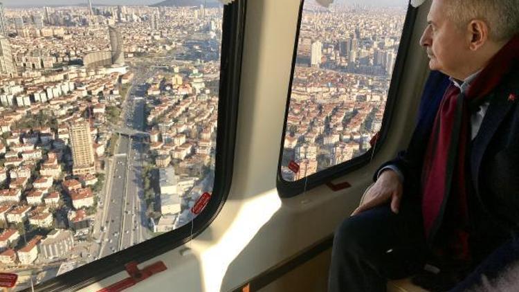Binali Yıldırım İstanbulu havadan inceledi