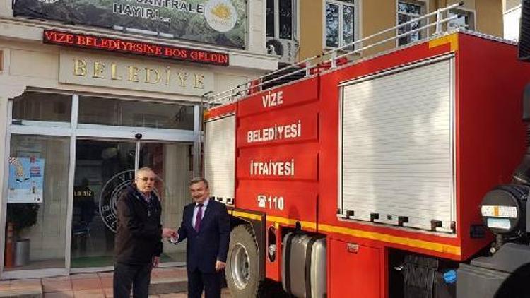 Türkiye Belediyeler Birliği’nden, Vize Belediyesine itfaiye aracı hibe edildi