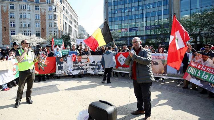 Brüksel’de ‘helal kesim yasağı’ protestosu