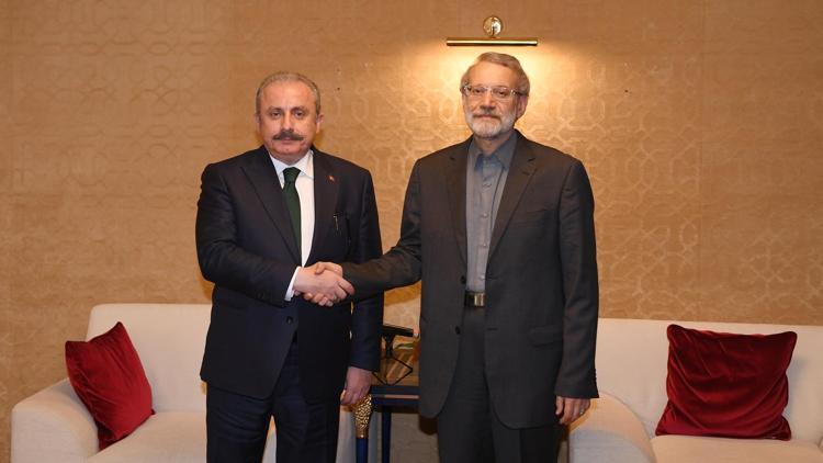 TBMM Başkanı Şentop İran Meclis Başkanı Laricaniyle görüştü