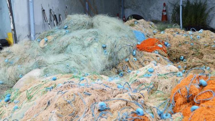 Kaçak avlanan balıkçılara ait 45 bin metre balık ağı ele geçirildi