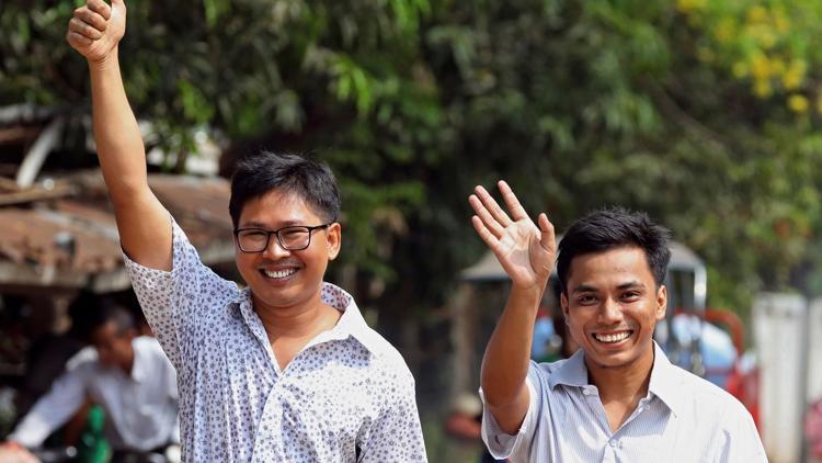 Myanmarda tutuklu bulunan Reuters muhabirleri serbest kaldı