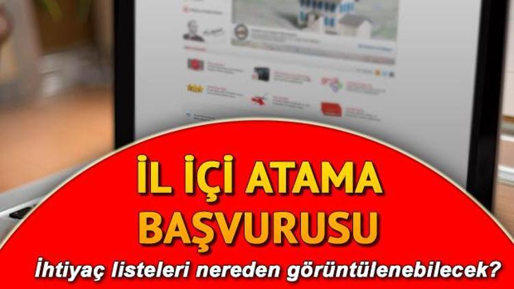 MEB İl içi atama başvurusu başladı | Kontenjanlar belli oldu mu