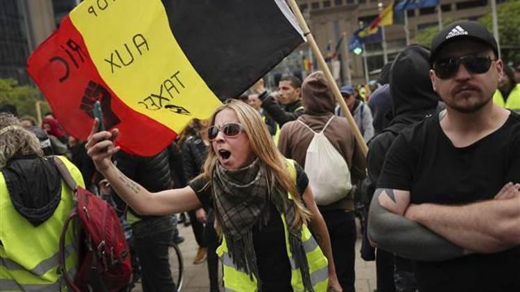 Belçikada sarı yelekliler seçim günü sokaklardaydı