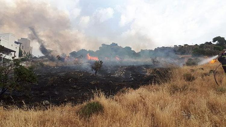 Tatil beldesinde yangın Alevler sitelere 5 metre kala durduruldu
