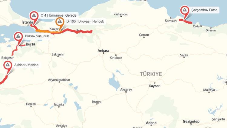 Yandex Navigasyon bayram trafiği haritasını çıkardı