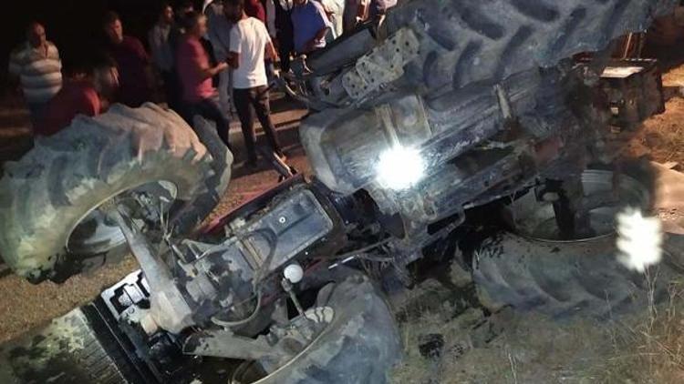 Adıyamanda devrilen traktörün sürücüsü yaralandı