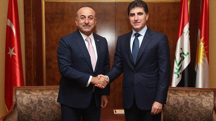 Çavuşoğlu Erbilde IKBYnin yeni başkanı Neçirvan Barzani ile görüştü