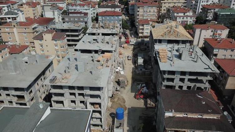 Kartalda çökme sonrası yapılan binalardaki son durum havadan fotoğraflandı