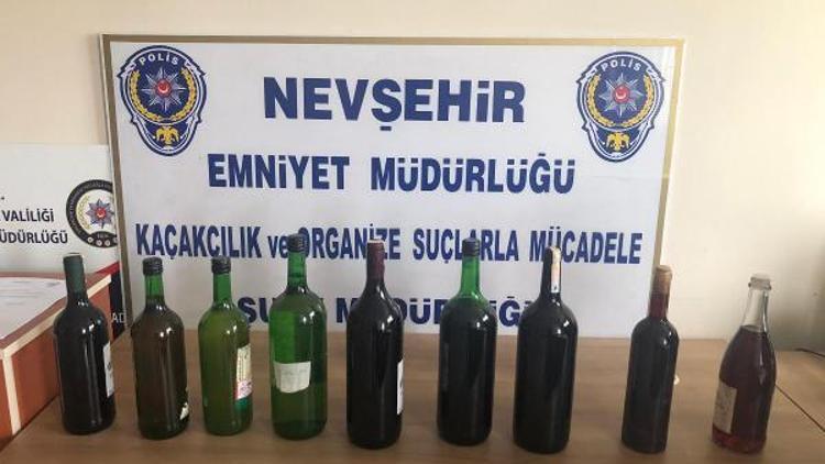 Nevşehirde 648 şişe kaçak şarap ele geçirildi