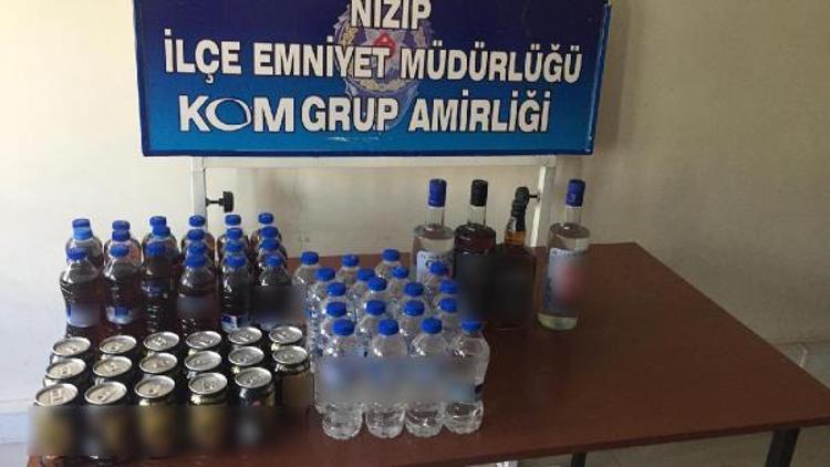 Gaziantepte 67 şişe kaçak içki ele geçirildi