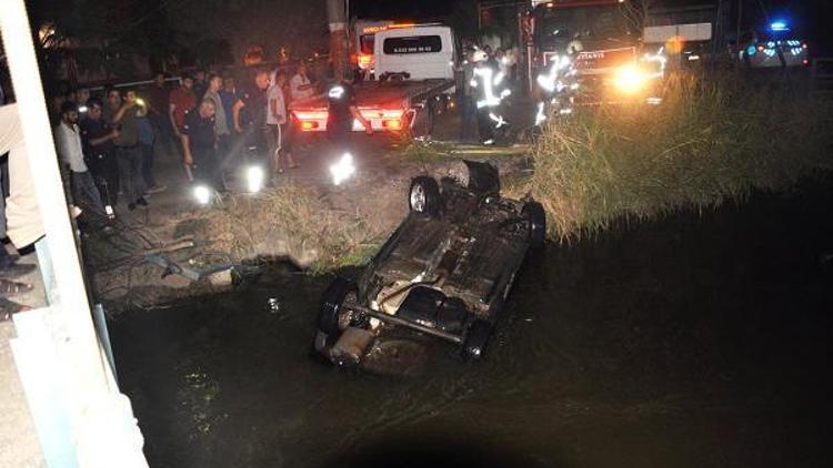 Otomobil sulama kanalına uçtu: 1 ölü, 1 yaralı