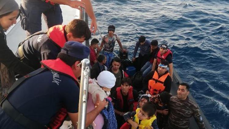 Edirnede lastik botta 34 kaçak göçmen yakalandı