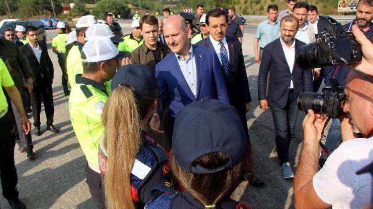 Bakan Soylu, Boluda trafik denetimine katıldı