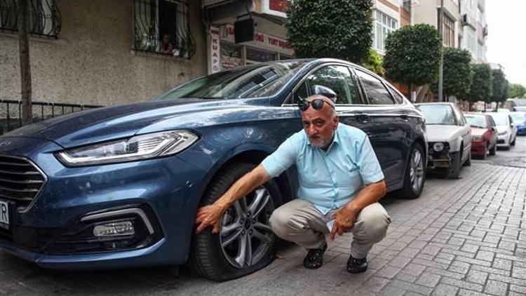 İstanbulda 10 aracın lastiğini patlatıp kaçtılar