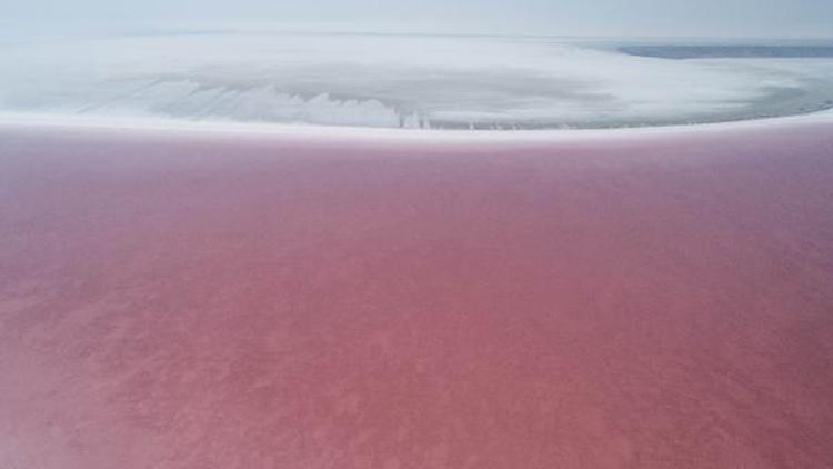 Pembe renge bürünen Tuz Gölüne yoğun ilgi