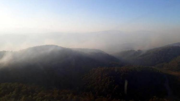 İzmirdeki orman yangınını söndürme çalışmaları sürüyor
