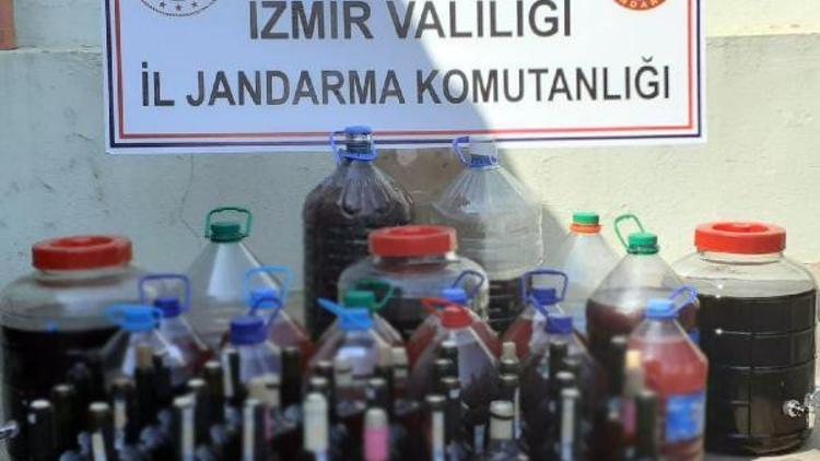 İzmirde, 163 litre sahte şarap ele geçirildi