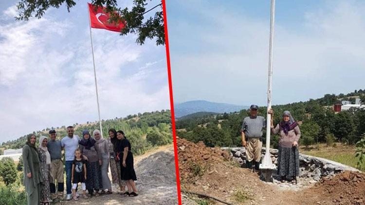 ‘Yıllarca hasretini çektim’ dedi, dev Türk bayrağı dikti