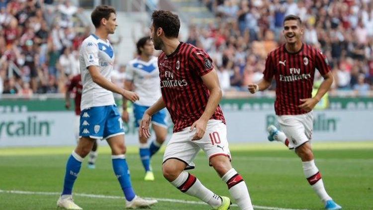 Hakan Çalhanoğlunun golü Milana galibiyeti getirdi