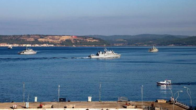 Tatbikat için gelen NATO gemileri, Çanakkale Boğazını hareketlendirdi