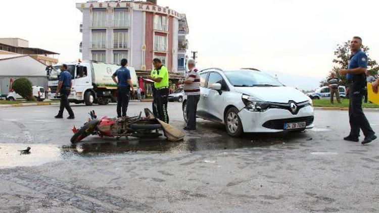 Tokat’ta otomobille motosiklet çarpıştı: 1 yaralı