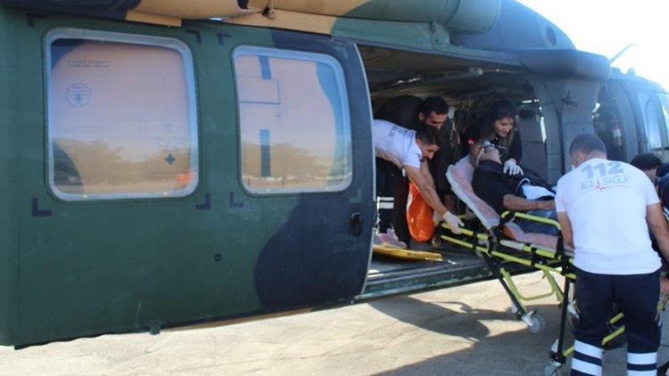 Beytüşşabapta kalp krizi geçiren hasta, askeri helikopterle taşındı