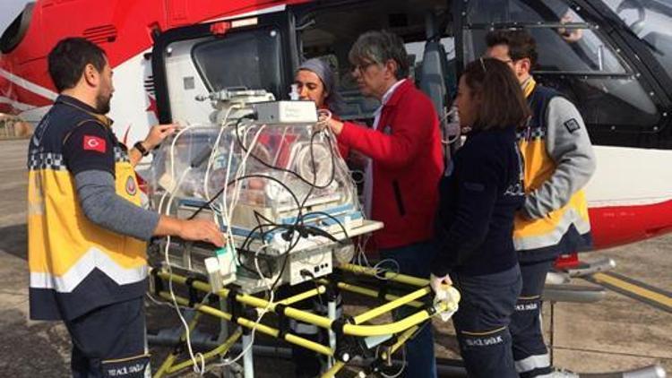 Ambulans helikopter 3 aylık bebek için havalandı