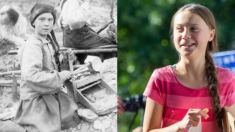 121 yıllık fotoğrafta Greta Thunbergi andıran kız tartışma yarattı