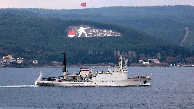 Rus araştırma ve istihbarat gemisi, Çanakkale Boğazından geçti