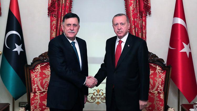 Cumhurbaşkanı Erdoğan, Fayez Al Sarraj ile bir araya geldi