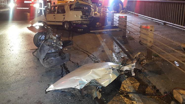 İstanbulda feci kaza... 1i ağır 2 yaralı