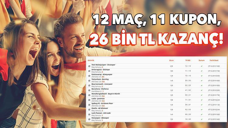 12 maç, 11 iddaa kuponu, 26 bin TL kazanç Böylesi görülmedi...