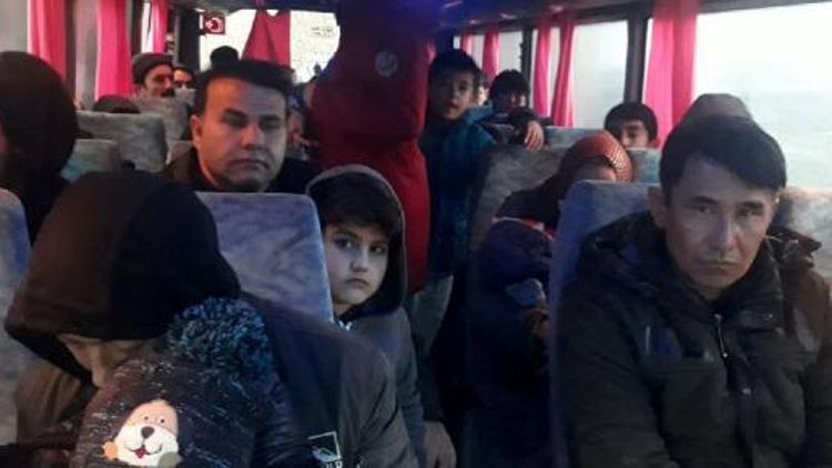 Çanakkalede minibüste 50 kaçak göçmen yakalandı