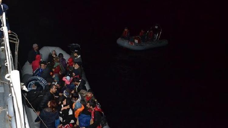 Lastik botta 28i çocuk, 58 kaçak göçmen yakalandı