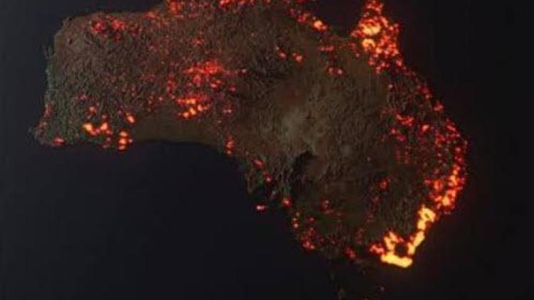 NASAnın uydu fotoğraflarına göre Kanguru Adasının üçte biri yandı