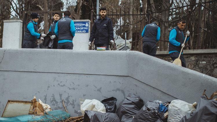 Tarihi Maçka Mezarlığı temizlendi