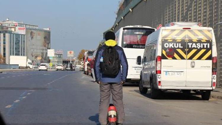 Beşiktaş’taki tehlikeli yolculuk kamerada